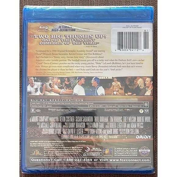 Bull Durham (Blu-Ray) NEW - Kevin Costner, Tim Robbins, Susan Sarandon - Picture 2 of 3